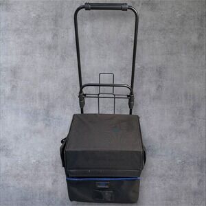 Creative Memories Rolling Tote‎ Bag w/ Collapsible Cart Black Vintage Scrapbook